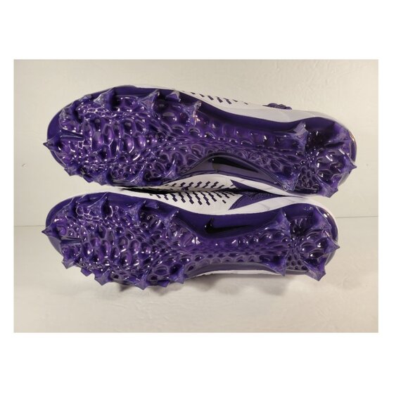 Nike Alpha Menace Pro 2 Mid White/Purple Football Cleats BV3945-104 Mens Size 12 - Picture 5 of 6